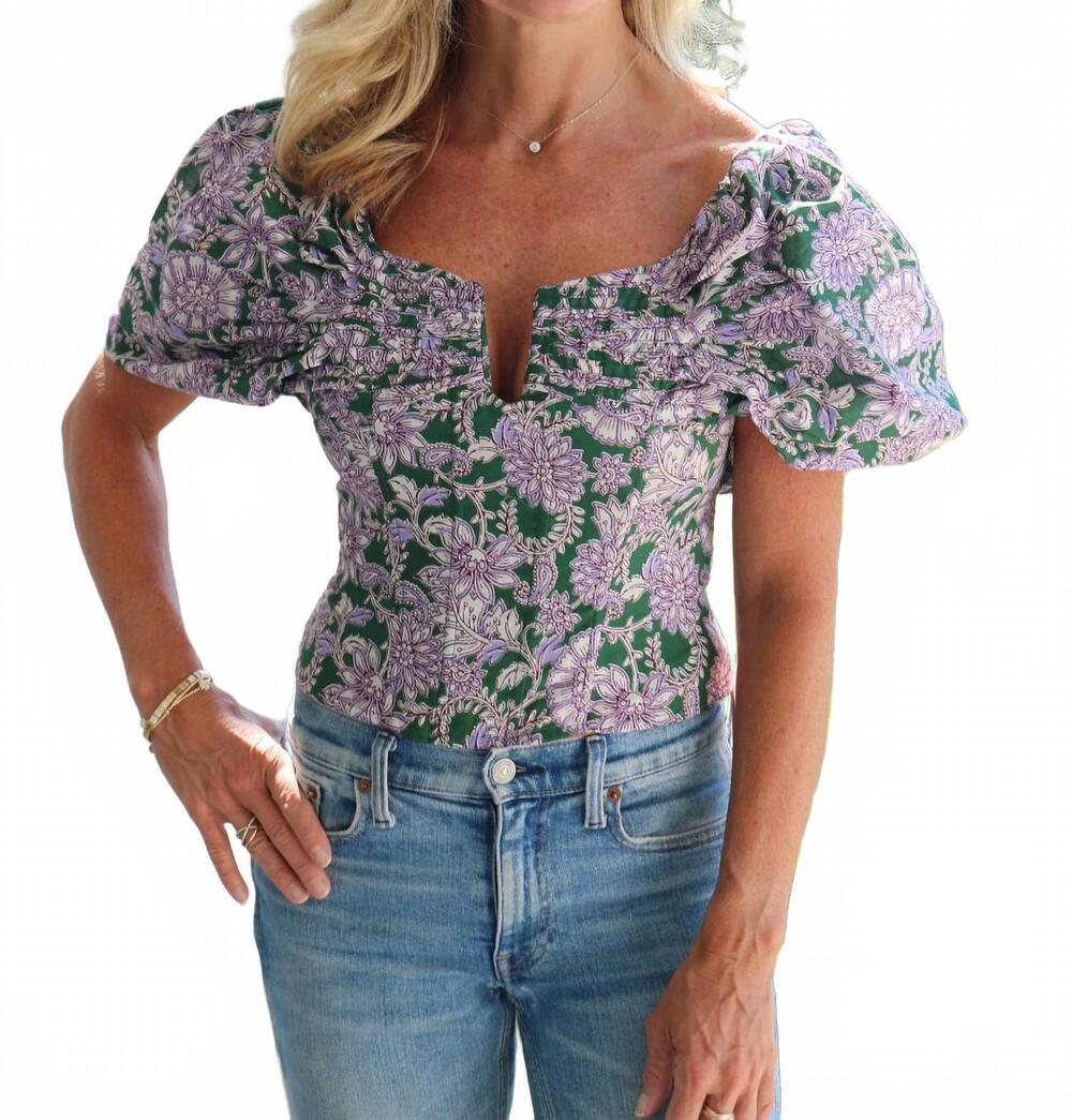 NEW OLIVACEOUS pamela top in green multi